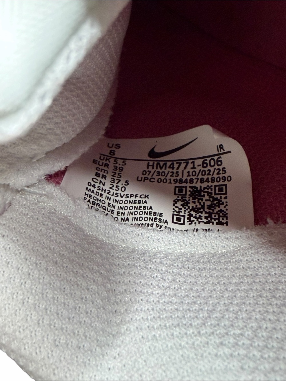 NIKE Pacific Women's Sneaker Pink & White Retro Runner Sneakers Women's Size 8 - Picture 10 of 10